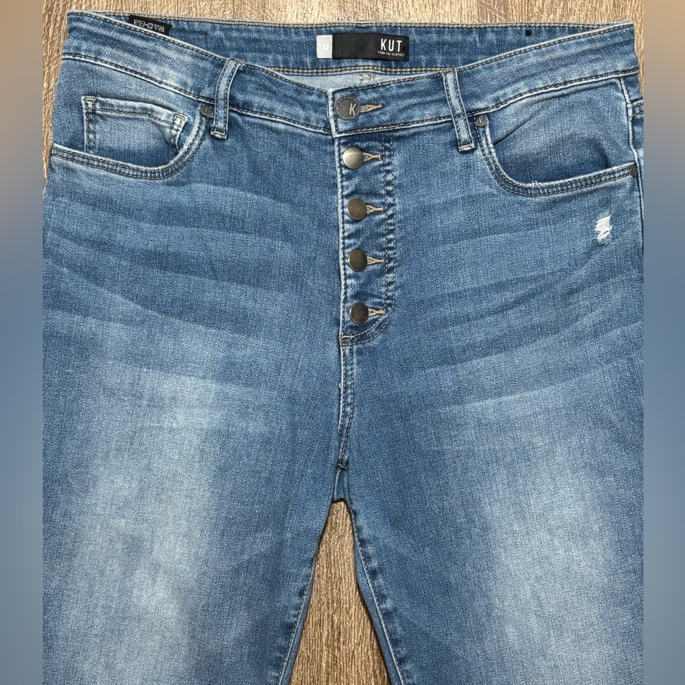 Kut from the Kloth Jeans Women’s Size 12 Reese Fab Ab Straight Leg High Rise - Picture 4 of 10